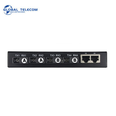 4 Port Fiber Media Converter ، 2RJ45 Ethernet Optical Transceiver 10/100 / 1000M