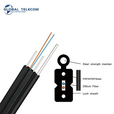 2 Core FTTH Drop Fiber Optic Cable ، كابل إسقاط FTTH خارجي G657A1 G657a2 الألياف G657A4